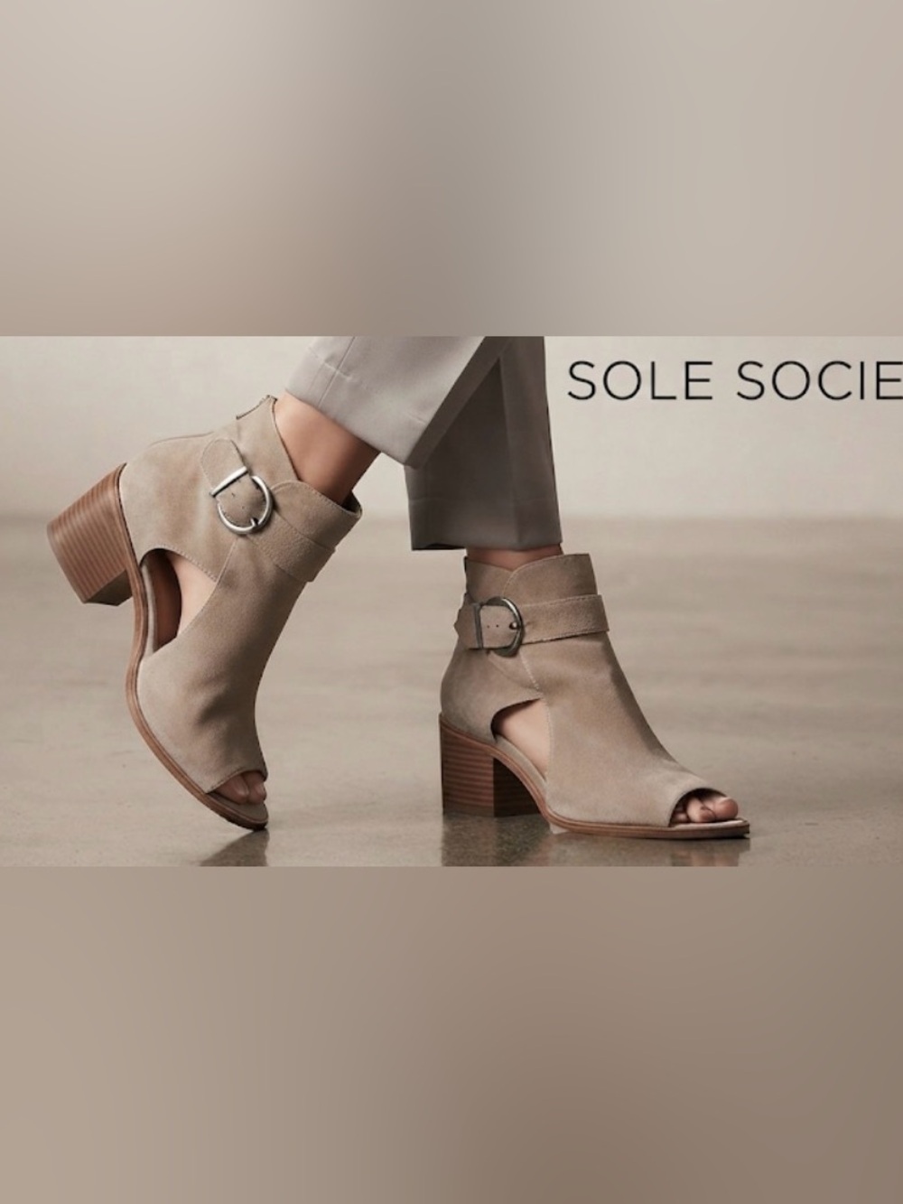 Authentic Sole Society suede leather designer sandals sz 8.5 Euro 39